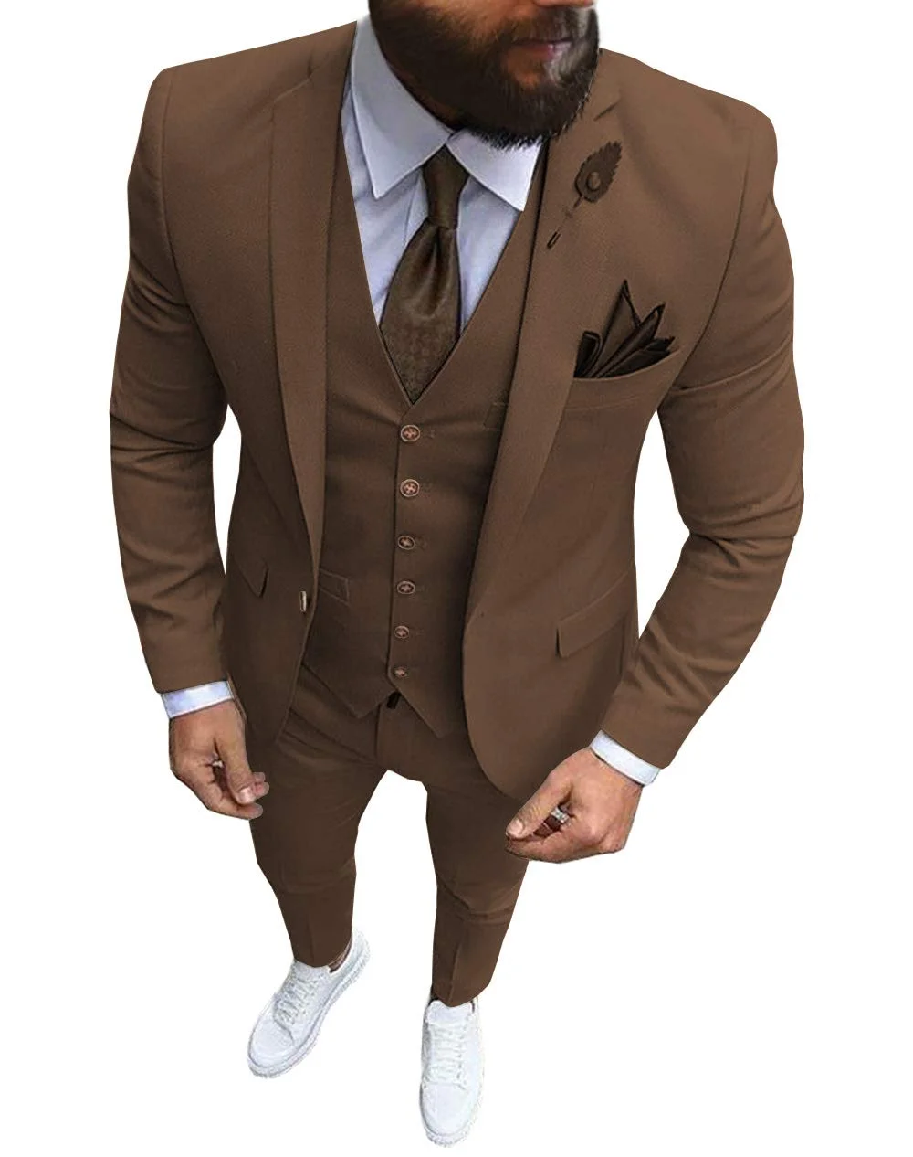 Men Suits Prom Tuxedo Slim Fit 3 Piece Groom Wedding Suits For Men Custom Blazer Terno Masuclino 3 Pieces (Jacket + Vest + Pant)