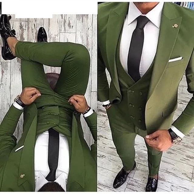 Men Suits Prom Tuxedo Slim Fit 3 Piece Groom Wedding Suits For Men Custom Blazer Terno Masuclino 3 Pieces (Jacket + Vest + Pant)