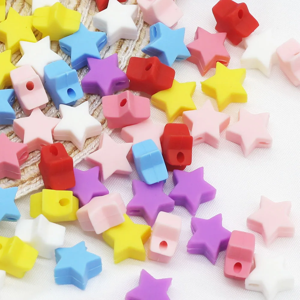 Cute-Idea Food grade Baby Silicone Beads 10PCs Baby tooth health Nursing beads Baby Pacifier Chain Toys accessories Baby goods