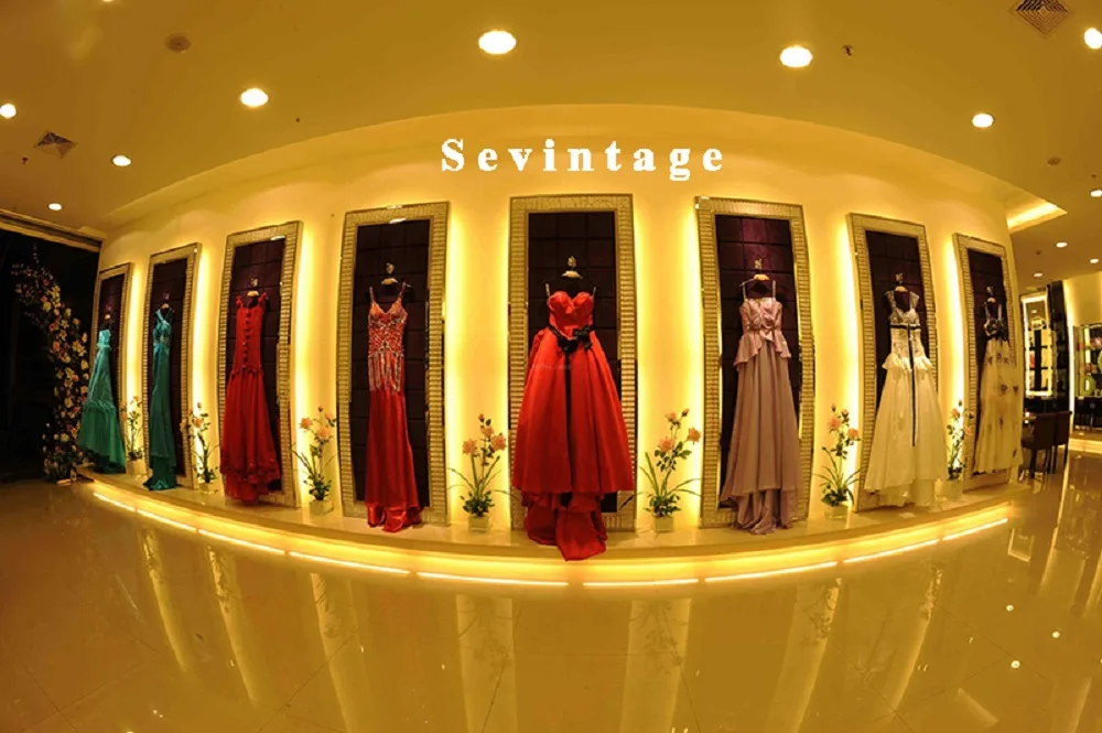 Sevintage Customized Long Puff Sleeves Prom Dresses V-Neck Pleats Chiffon Princess Evening Gowns Women Party Dress Plus Size