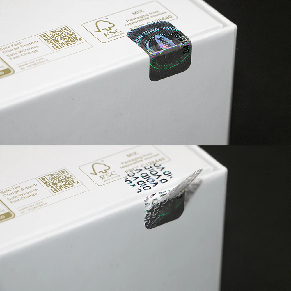 300/600/1200 pcs Security Seal Tamper Proof Stickers Holographic Warranty Void Laser Label with Serial Number Adhesive Labels