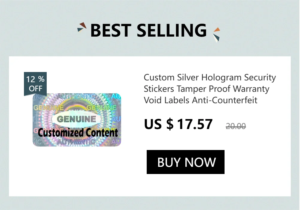 300/600/1200 pcs Security Seal Tamper Proof Stickers Holographic Warranty Void Laser Label with Serial Number Adhesive Labels
