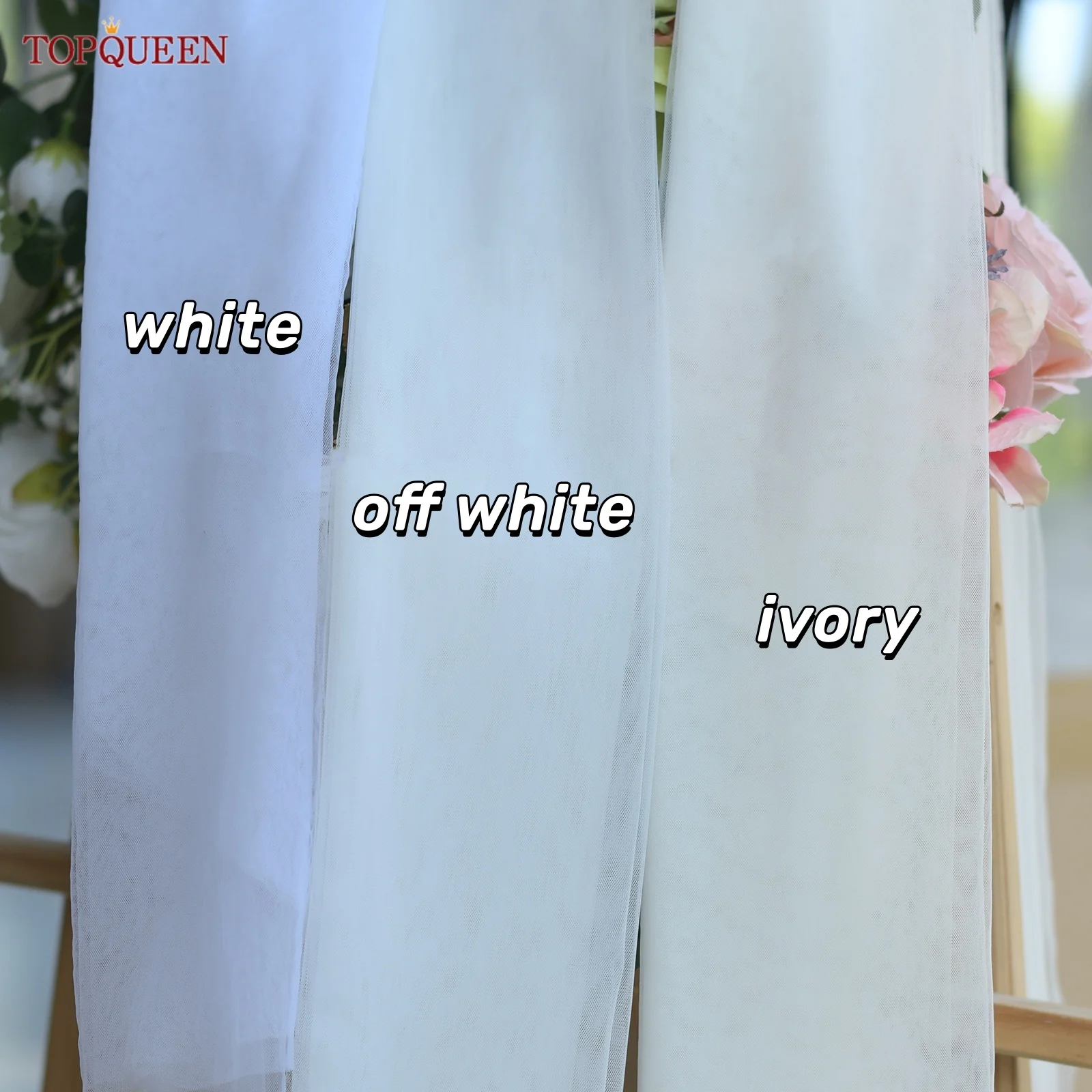 TOPQUEEN V35 Bridal Veil with Pearls Single Tier Bead Edge Bridal Veil Elbow Length Elegance Voile De MariéE High Quality