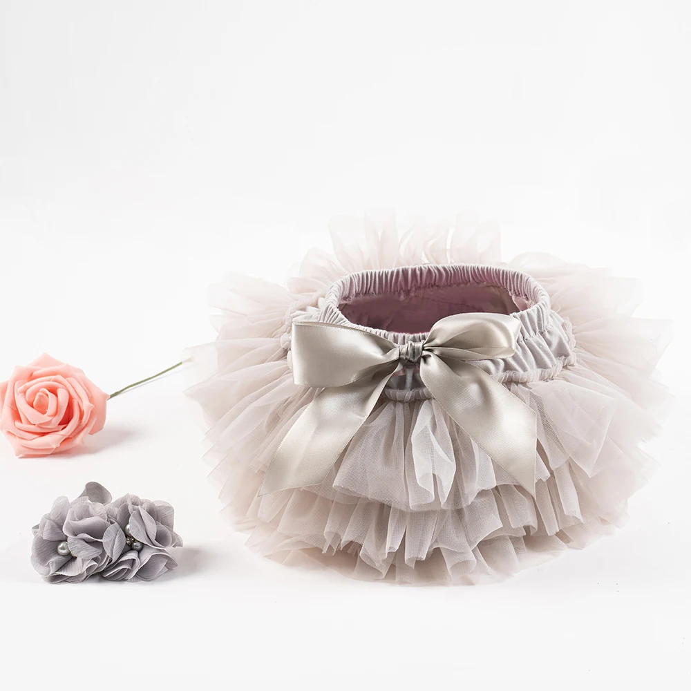 Baby girl tutu skirt 2pcs tulle lace bloomers diaper cover Newborn infant outfits Mauv headband flower set Baby mesh bloomer