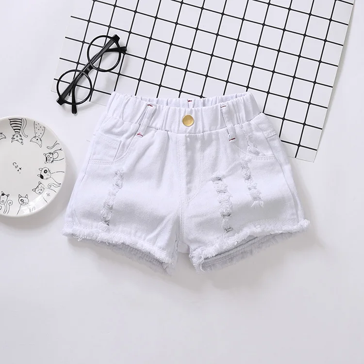 100-150Cm Summer Girls Fashion Hole Shorts Baby Kids Children Casual Clothes