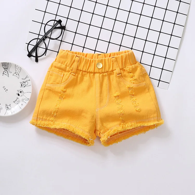 100-150Cm Summer Girls Fashion Hole Shorts Baby Kids Children Casual Clothes