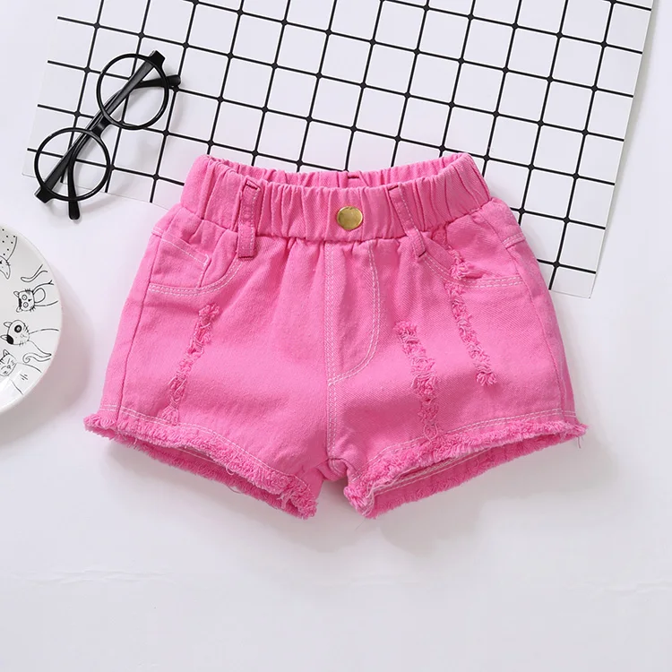 100-150Cm Summer Girls Fashion Hole Shorts Baby Kids Children Casual Clothes