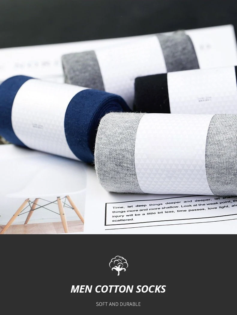 HSS Brand Business Men 100% Cotton Socks New Style Black Casual Socks Soft Breathable Summer Winter Long Socks Plus Size (7-14)