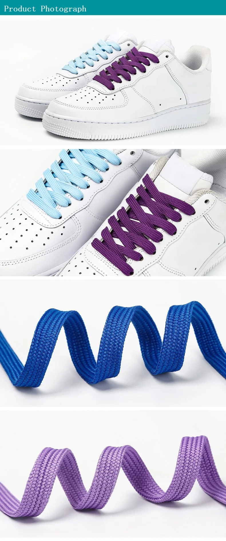 1 Pair 10mm Wide Flat Shoelaces For Sport Shoes Shoelace for Sneakers/Runner Colorful Shoe Laces Replacement