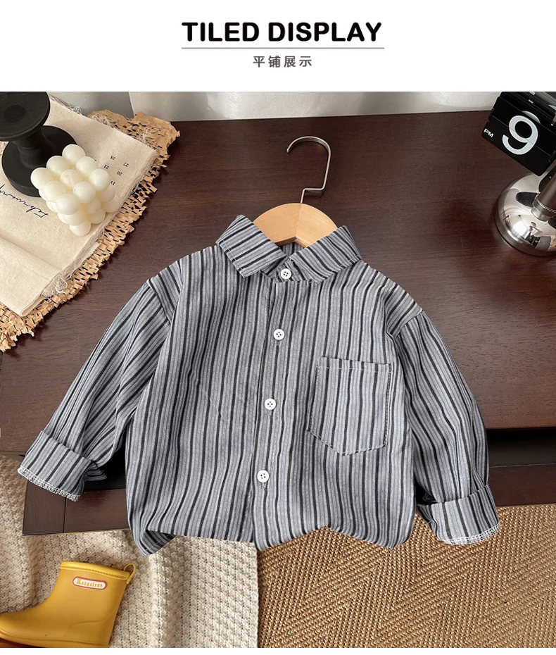 IENENS Kids Shirt Clothes Spring Thin Blouses Clothing Infant Boy Plaid Cotton Tops 1 2 3 4 Years Kids Long Sleeves Shirt