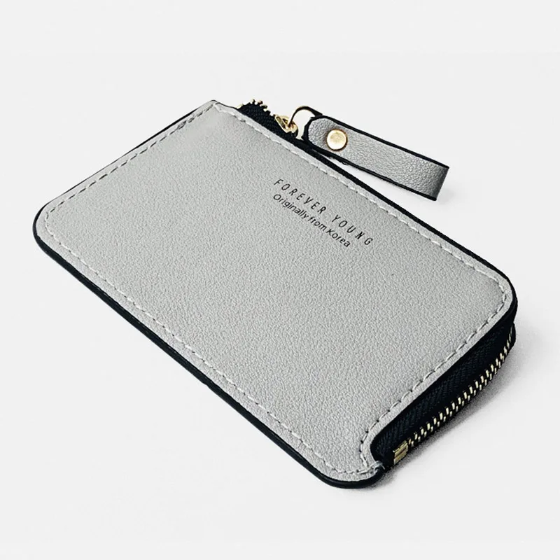 Men's Slim Leather Wallet - Small Credit Card Holder with Zipper Coin Purse, Fashion Minimalist Cash Wallet