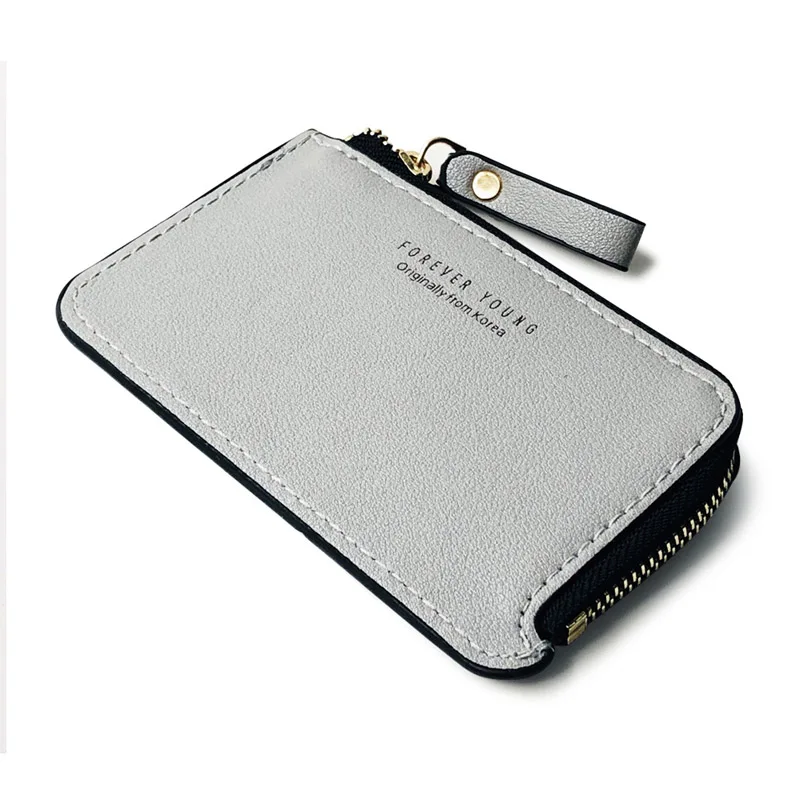 Men's Slim Leather Wallet - Small Credit Card Holder with Zipper Coin Purse, Fashion Minimalist Cash Wallet