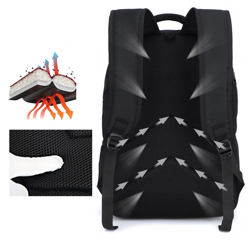Men Multifunction USB Charging Fashion Business Casual Travel Anti-Theft Waterproof 17 Inch Laptop Backpack School Bag