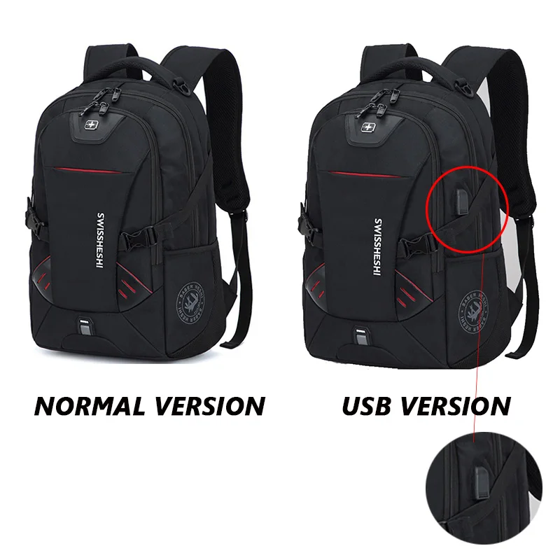 Men Multifunction USB Charging Fashion Business Casual Travel Anti-Theft Waterproof 17 Inch Laptop Backpack School Bag
