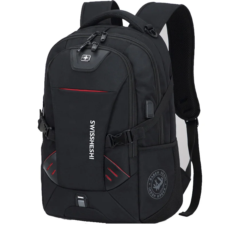 Men Multifunction USB Charging Fashion Business Casual Travel Anti-Theft Waterproof 17 Inch Laptop Backpack School Bag