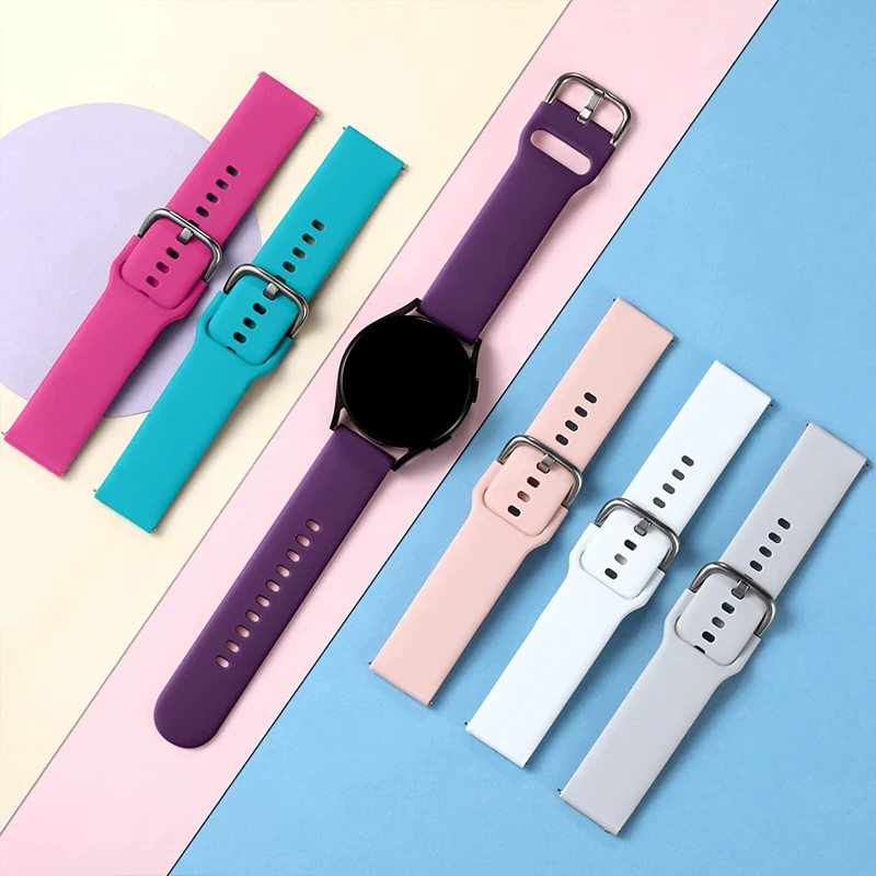 20mm/22mm band For Amazfit GTS/2/2e/3/4 GTS2 Mini/GTR 4/Pro/47mm/GTR2/2e/stratos 2/3 Silicone Bracelet Amazfit bip 6 Watch strap