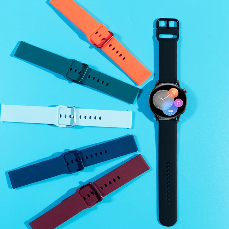 20mm/22mm band For Amazfit GTS/2/2e/3/4 GTS2 Mini/GTR 4/Pro/47mm/GTR2/2e/stratos 2/3 Silicone Bracelet Amazfit bip 6 Watch strap
