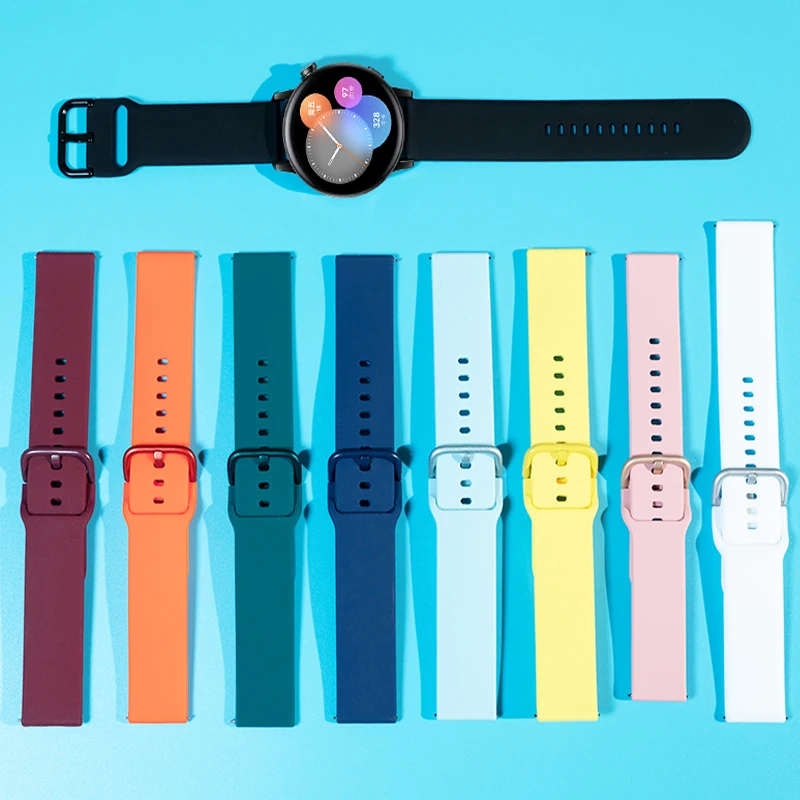 20mm/22mm band For Amazfit GTS/2/2e/3/4 GTS2 Mini/GTR 4/Pro/47mm/GTR2/2e/stratos 2/3 Silicone Bracelet Amazfit bip 6 Watch strap