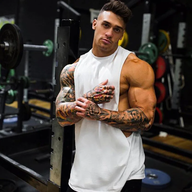 Brand New Plain Tank Top Men Bodybuilding singlet Gym Stringer Sleeveless Shirt Blank Fitness Clothing Sportwear Muscle Vest