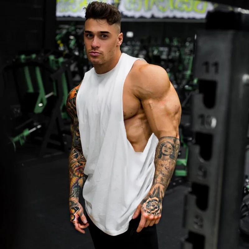 Brand New Plain Tank Top Men Bodybuilding singlet Gym Stringer Sleeveless Shirt Blank Fitness Clothing Sportwear Muscle Vest