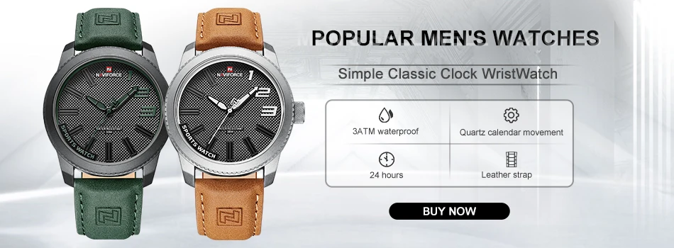 NAVIFORCE Luxury Original Watches For Men Casual Sport Chronograph Alarm Quartz WristWatch Leather Waterproof Digital Clock 9163
