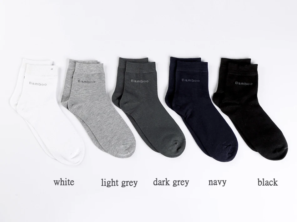 5Pairs/Lot Men's Bamboo Fiber Socks New Casual Business Anti-Bacterial Deodorant Breatheable Crew Socks Men Compression Socks