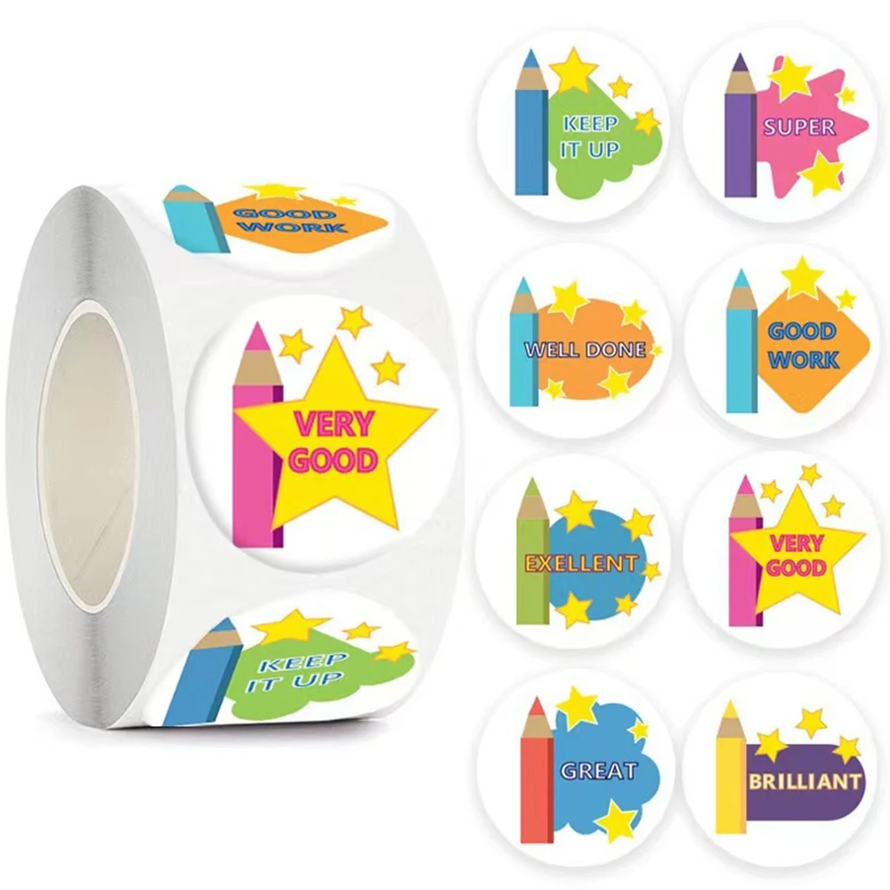 100-500pcs New Cute Reward Stickers with Word Motivational Stickers for School Teacher Kids Student Stationery Stickers Kids