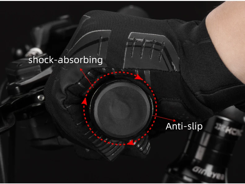 ROCKBROS Cycling Gloves Thermal Autumn Winter Gloves Windproof SBR Touch Screen Bike Gloves Full Finger Shockproof Sport Gloves