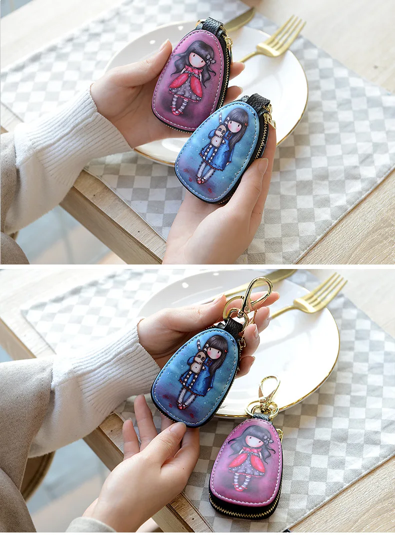 General Car Key Case Cartoon Protection Cover Men And Women Key Holder Porta Chaves Purse Porta Chave Funda Llave Lighter Bag