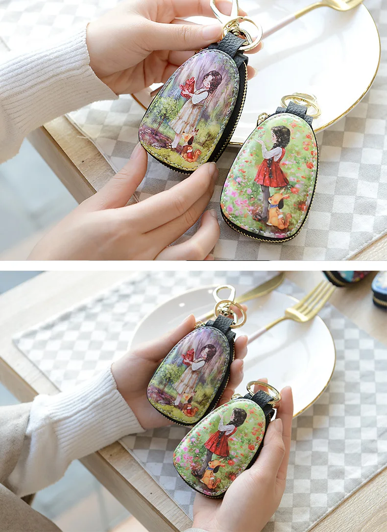 General Car Key Case Cartoon Protection Cover Men And Women Key Holder Porta Chaves Purse Porta Chave Funda Llave Lighter Bag