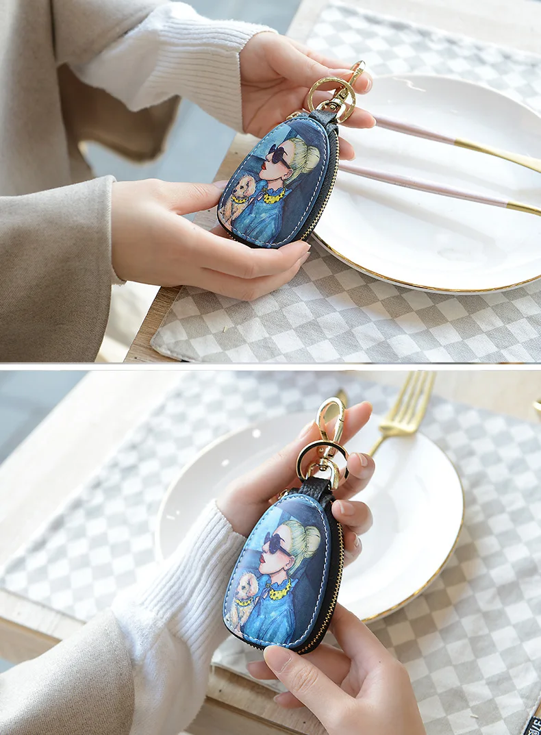 General Car Key Case Cartoon Protection Cover Men And Women Key Holder Porta Chaves Purse Porta Chave Funda Llave Lighter Bag