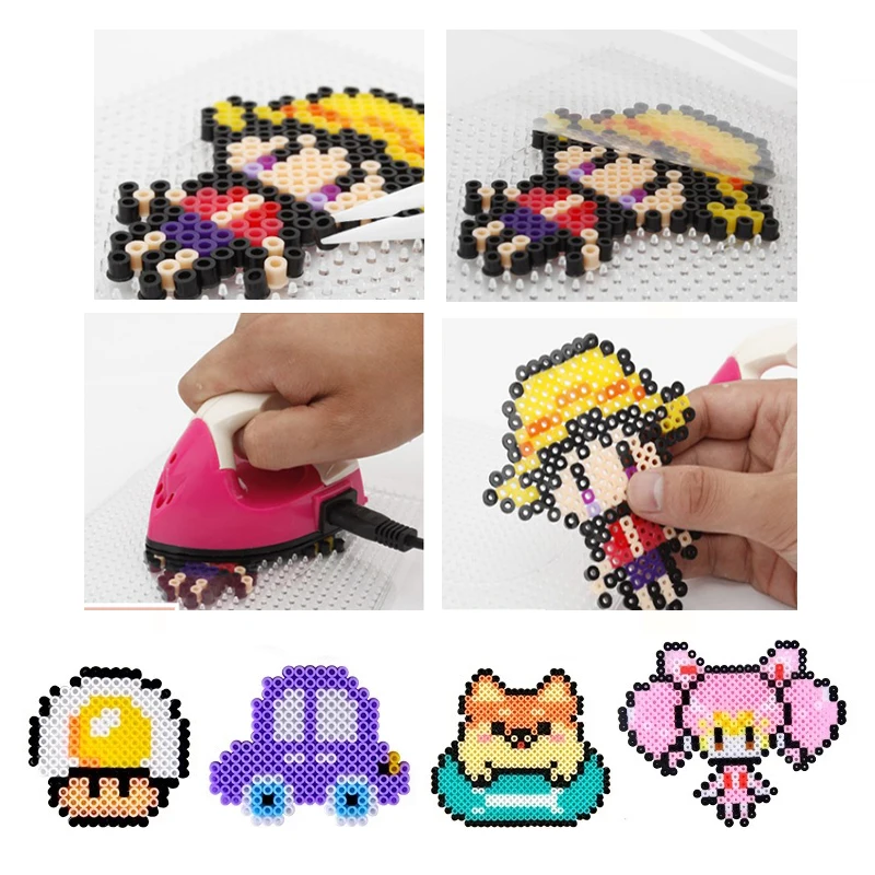 5000pcs Large 5mm Hama Beads (2 Template+3 Iron Paper+2 Tweezers) Mini Hama Fuse Beads Diy Kids Educational Toys
