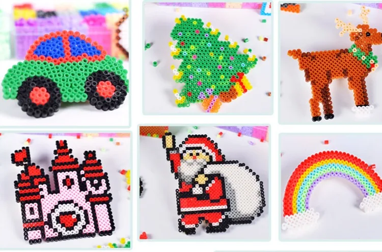 5000pcs Large 5mm Hama Beads (2 Template+3 Iron Paper+2 Tweezers) Mini Hama Fuse Beads Diy Kids Educational Toys