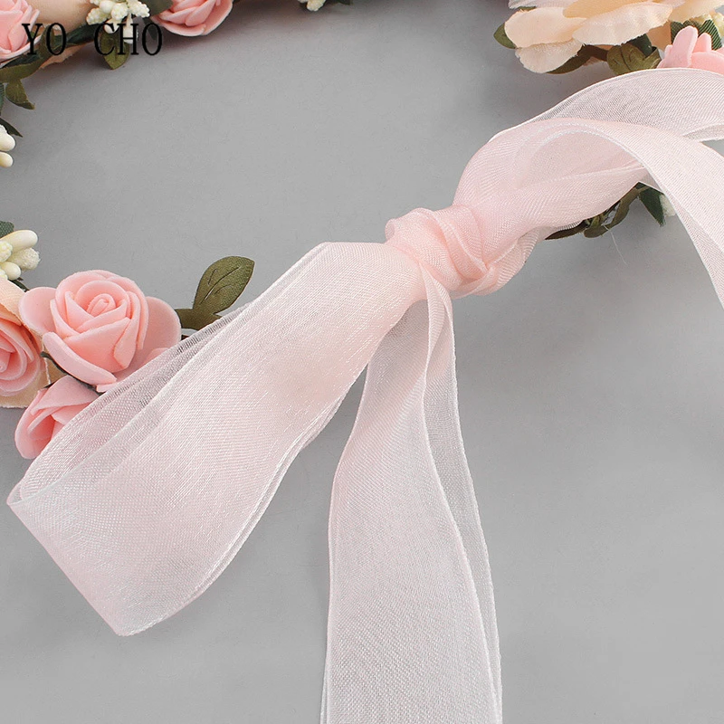 Meldel Bridal Hair Accessories Foam Rose Headband Women Headdress Silk Fake Flower Wreath Handmade Headband
