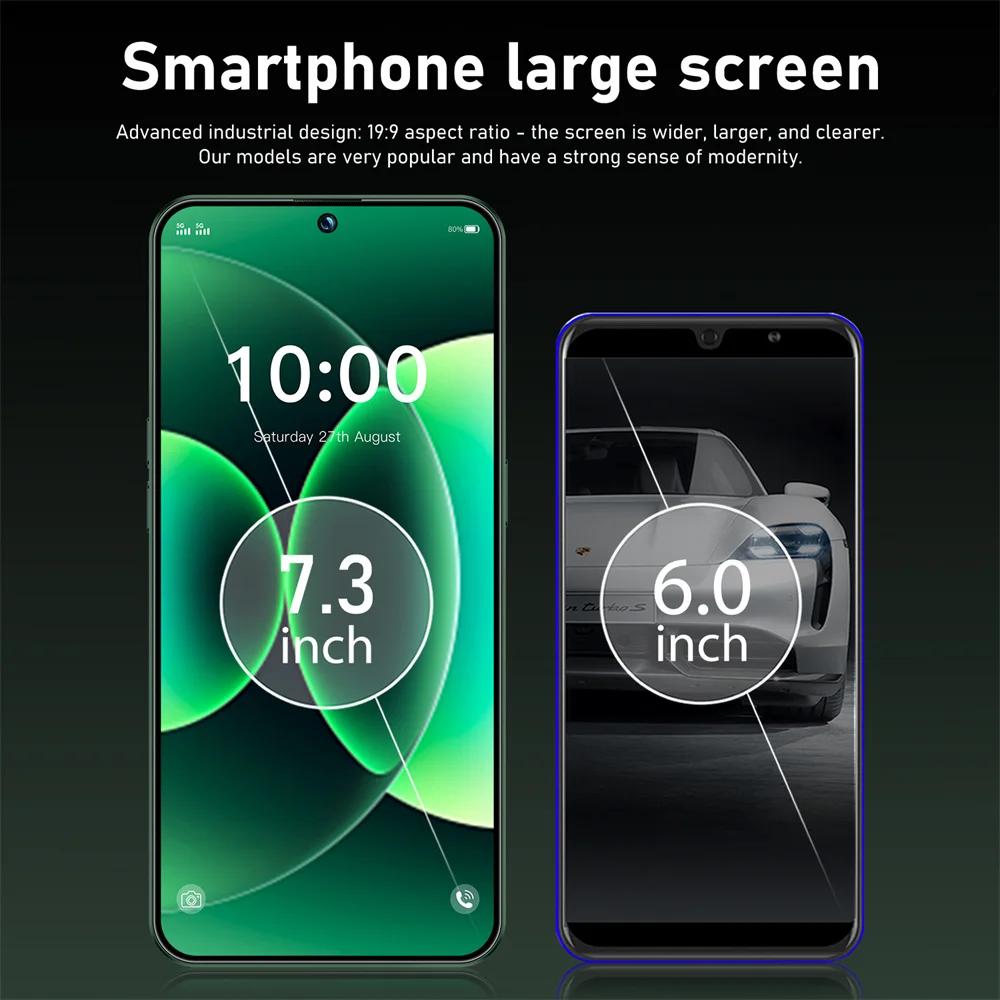 Hot New Smart Mobile Phones 7.3HD Smartphone 5G For 17 Pro Max 22G+2TB Cheap Cell Phone Android Unlocked 7800mAh Dual Sim Card