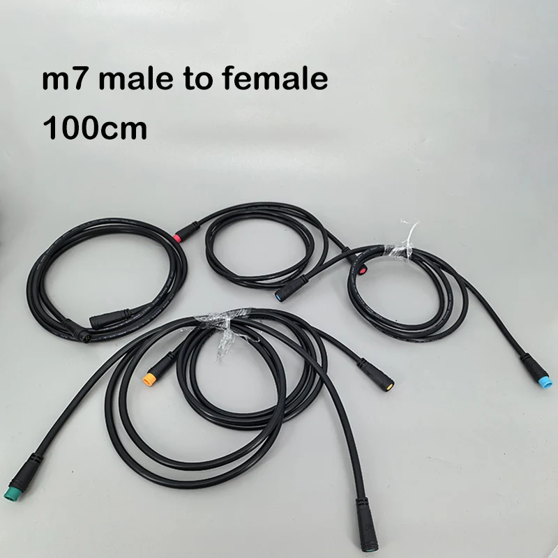 7mm m7 2 3 4 5 6 Pin core 1 male to female male plug cable Connector Waterproof Sensor E-bike Electric bicycle cord 0.2m/1m