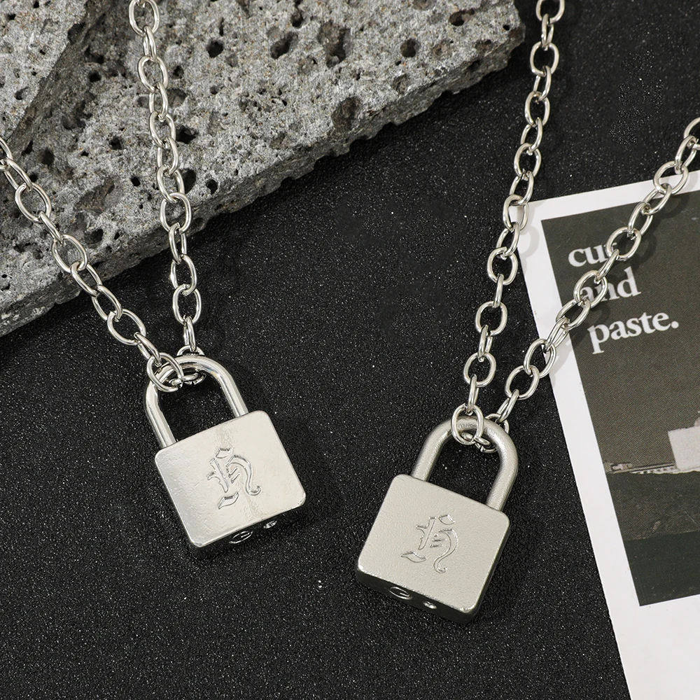 Fashionable Creative Metal Lock Necklace Same As Huang Xuanchen's Style New Punk Necklace Men Women Fans Gifts