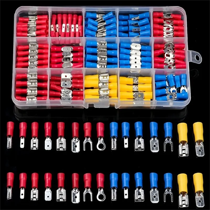 Multi-Function 4-in-1 Electric Crimping Plier Kit With 140/280Pcs Spade Terminal Wire Stripping Cutting Connetor Crimping Tool