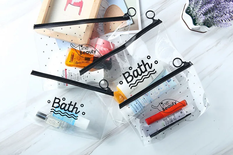 Travel Cosmetic Bags PVC Waterproof Transparent Women Portable Make Up Bag Toiletry Organizer Storage Makeup Bag Wash Pouch