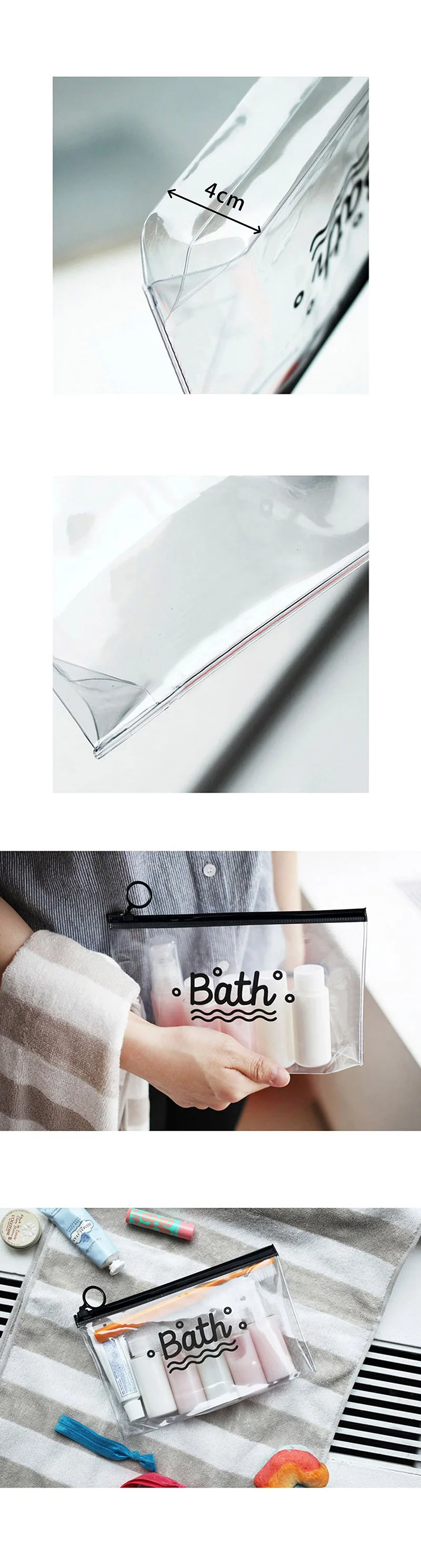 Travel Cosmetic Bags PVC Waterproof Transparent Women Portable Make Up Bag Toiletry Organizer Storage Makeup Bag Wash Pouch