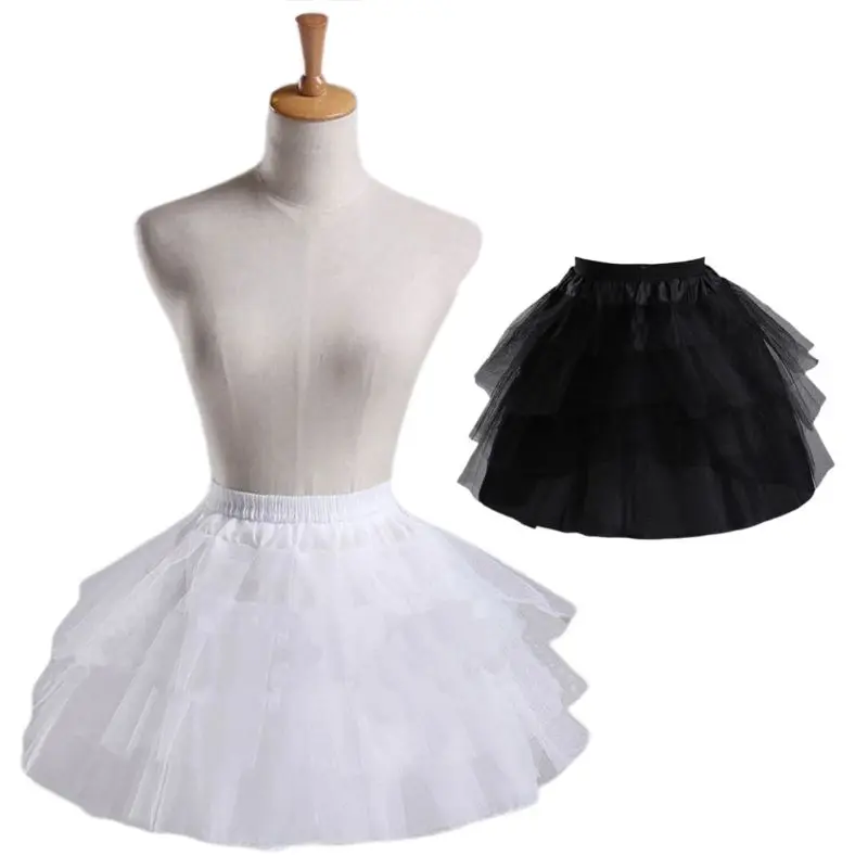 Cosplay Petticoat Maid Wear Pettiskirt Short no Hoops Petticoat Girls Ballet Mesh Yarn Elastic Waistband Skirt