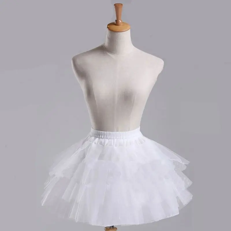 Cosplay Petticoat Maid Wear Pettiskirt Short no Hoops Petticoat Girls Ballet Mesh Yarn Elastic Waistband Skirt