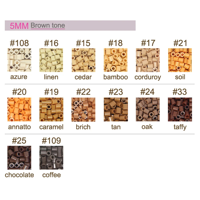 Brown Color 5mm 1000PCS Perler Beads YantJouet Hama Beads Iron Fuse Beads DIY Puzzles Pixel Art Gift Toy