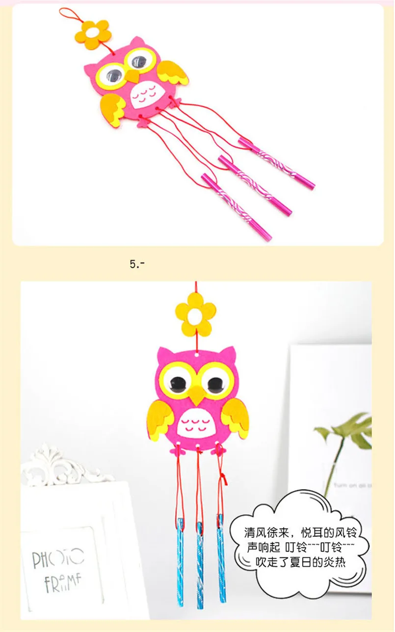 8Pcs Kids DIY Wind Chimes Art Crafts Toy for Children Garden Home Party Educational Handmade Teaching Aids Girls Christmas Gifts