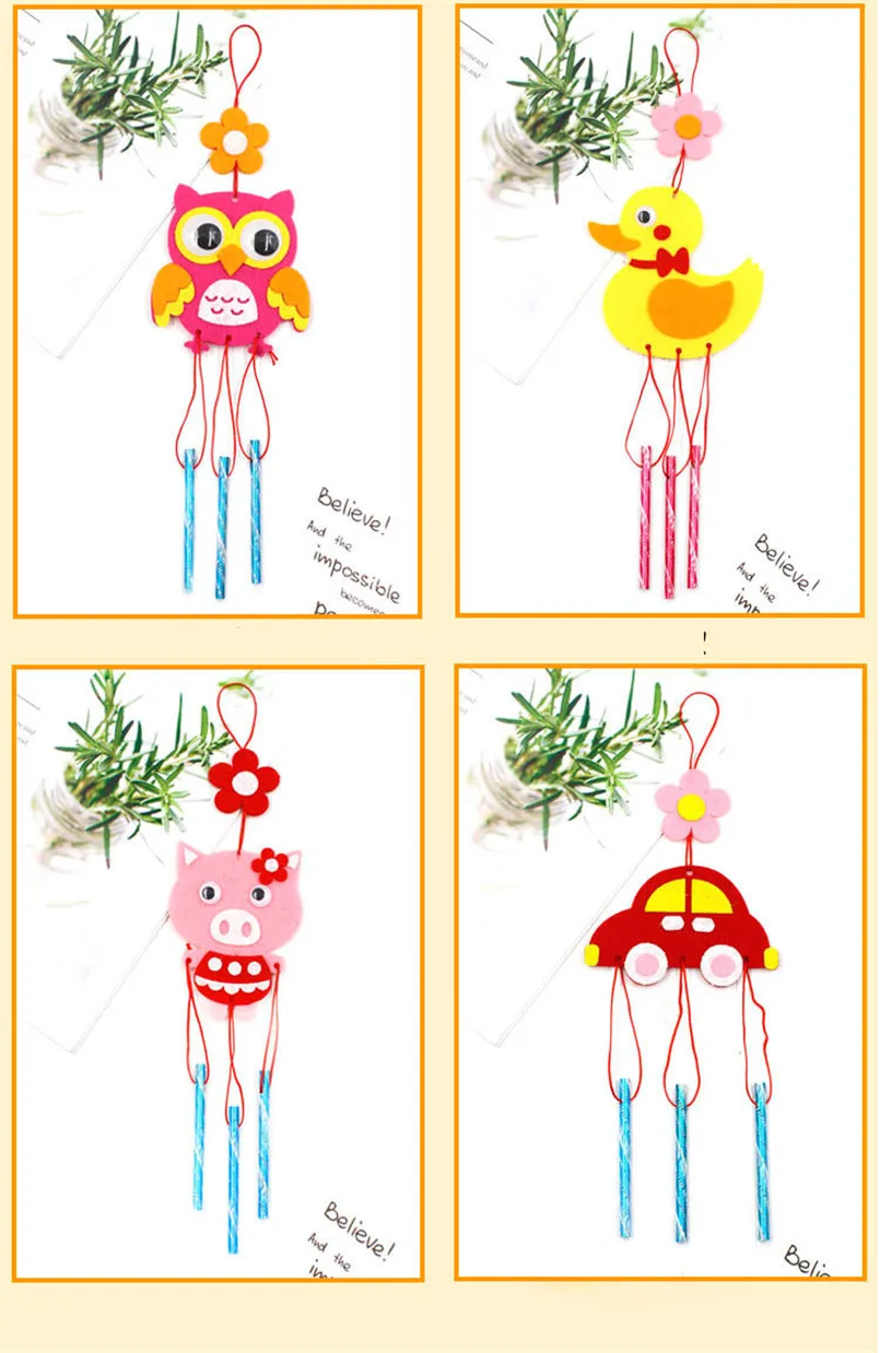 8Pcs Kids DIY Wind Chimes Art Crafts Toy for Children Garden Home Party Educational Handmade Teaching Aids Girls Christmas Gifts