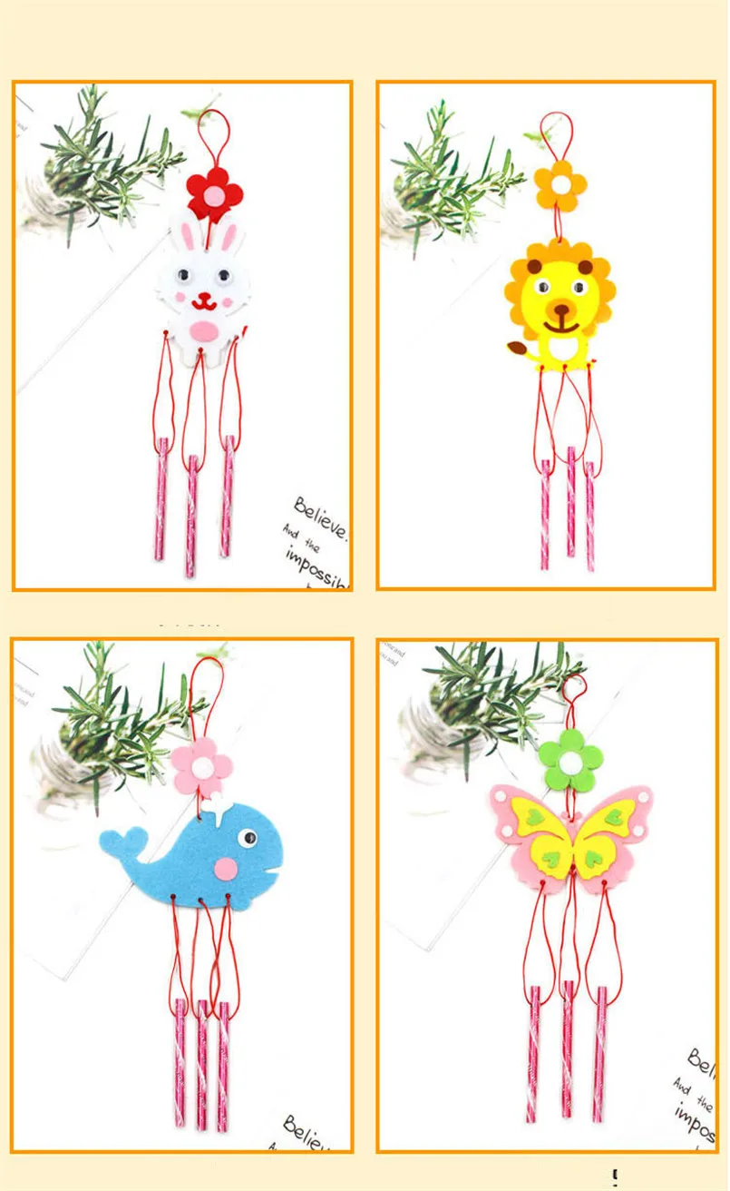 8Pcs Kids DIY Wind Chimes Art Crafts Toy for Children Garden Home Party Educational Handmade Teaching Aids Girls Christmas Gifts