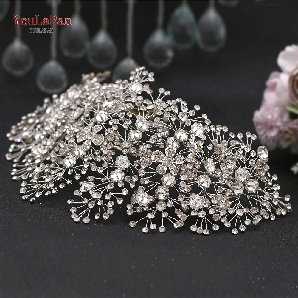 YouLaPan HP420 Wedding Accessories Bridal Headpieces Luxurious Banquet Jewelry Headdresses Bride Tiara and Crown Flower Headband