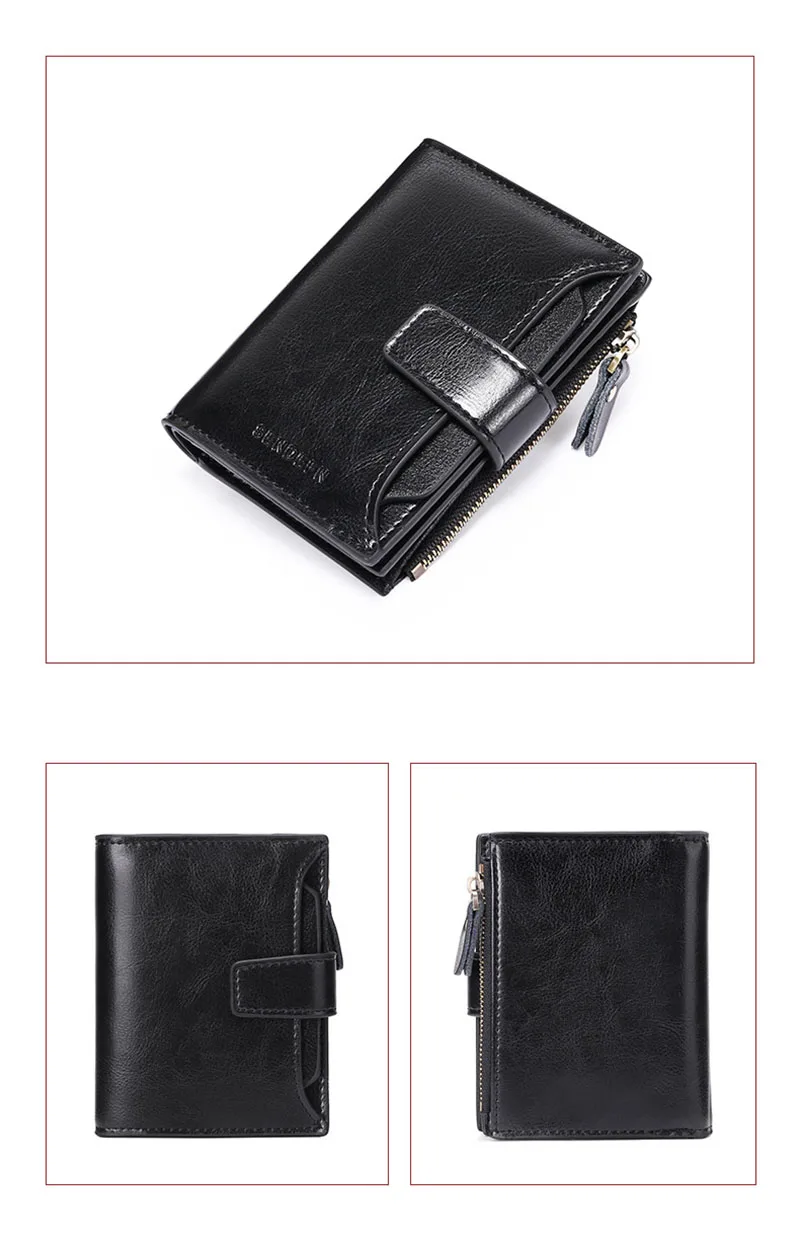 New Short Women Wallets Genuine Leather Zipper Coin Pocket Women Name Engraved High Quality Card Holder Kpop Female Wallet