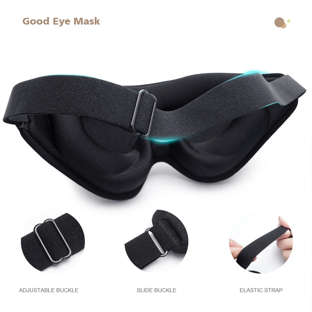 3D Sleep Mask Blindfold Sleeping Aid Eye Mask Soft Memory Foam Face Mask Eyeshade 99% Blockout Light Slaapmasker Eye Cover Patch