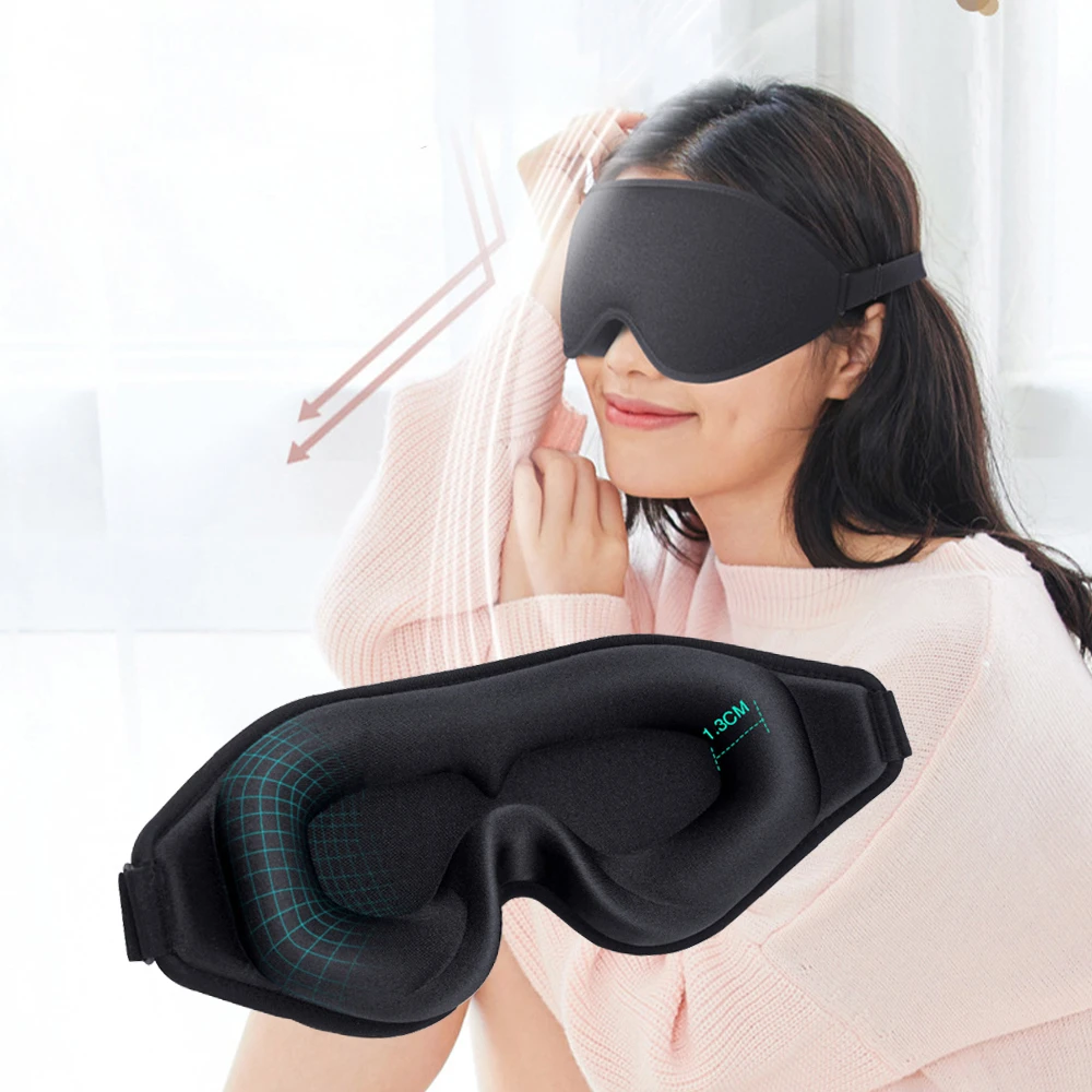 3D Sleep Mask Blindfold Sleeping Aid Eye Mask Soft Memory Foam Face Mask Eyeshade 99% Blockout Light Slaapmasker Eye Cover Patch